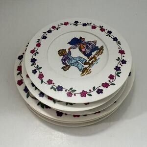 Vintage holly hobbie tea plates